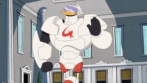 1 сезон 18 эпизод — «Загадочный Уткоробот» (Who is Gizmoduck?!)